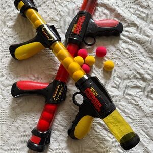 Atomic Power Popper Toy Gun Set - Black, Red, and Yellow
